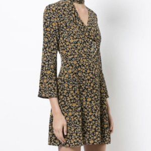 Derek Lam 10 Crosby Bell Sleeve Dress 100% Silk Sz 4